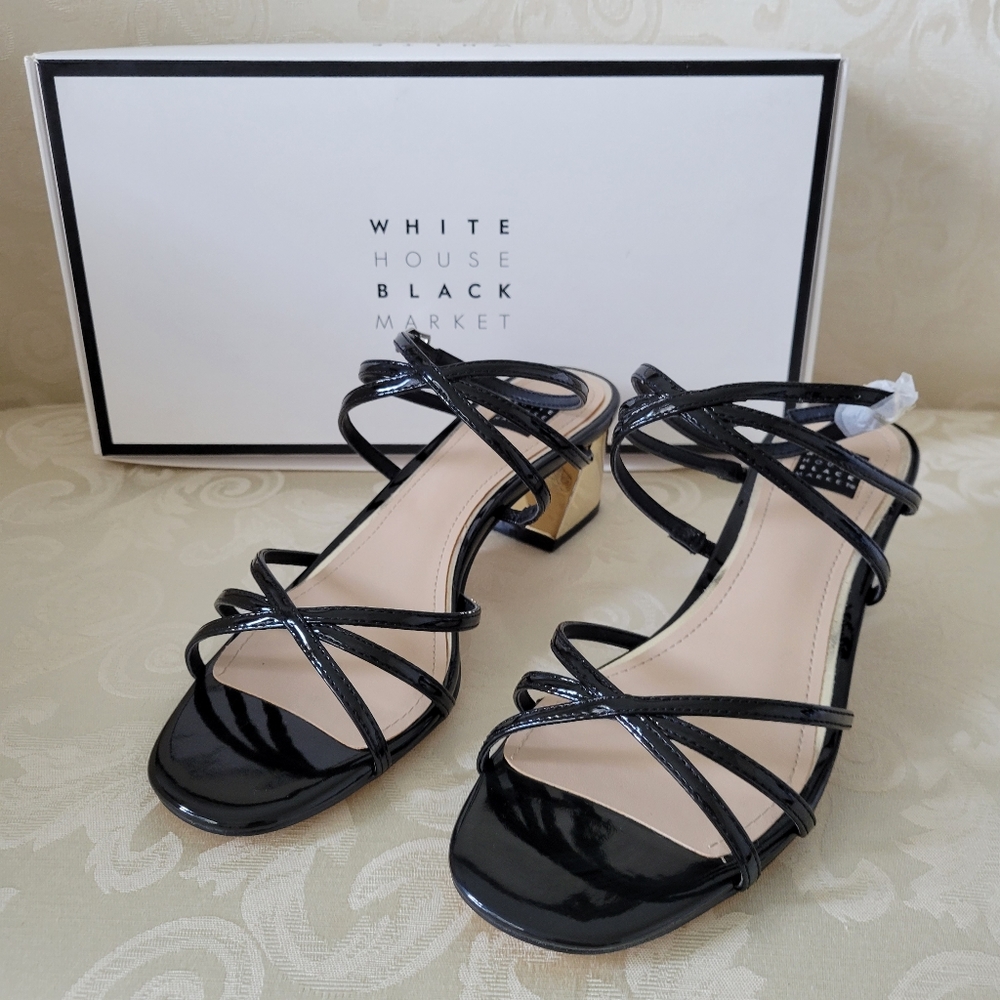 WHBM black strappy sandals